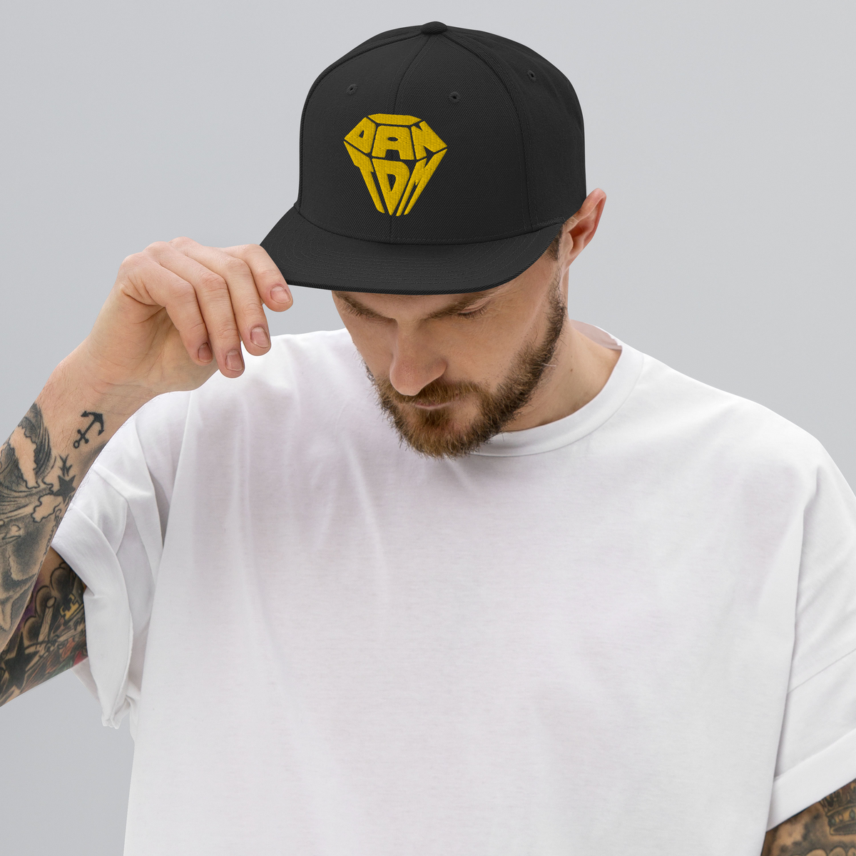 DanTDM Gold Embroidered Snapback Cap